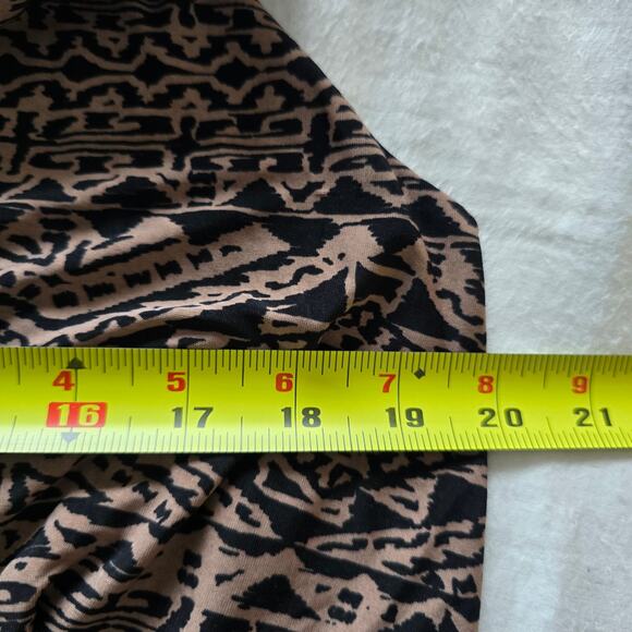 Vintage Iolani Tribal Pint Sleeveless Maxi Hawaiian Dress Size 1X Brown Jersey - Picture 9 of 10